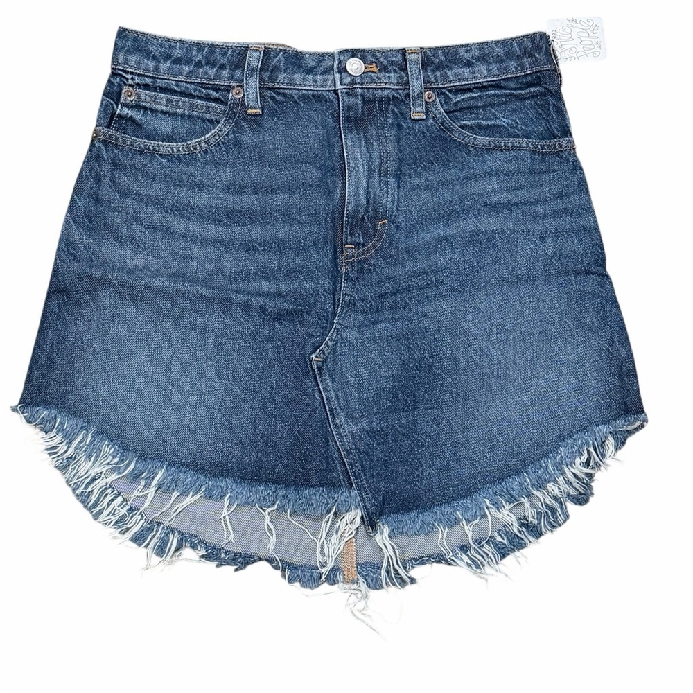 Free People Bailey Fringe Denim Mini Skirt Size 28 NWT